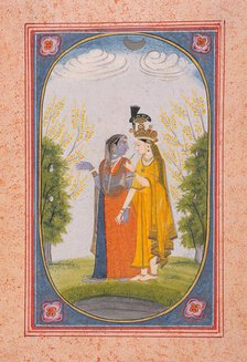Radha and Krishna Exchange Clothes, c1800. Creator: Unknown.