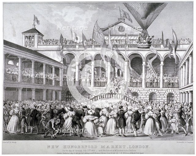 The re-opening of Hungerford Market, Westminster, London, 1833.                                      Artist: JS Templeton