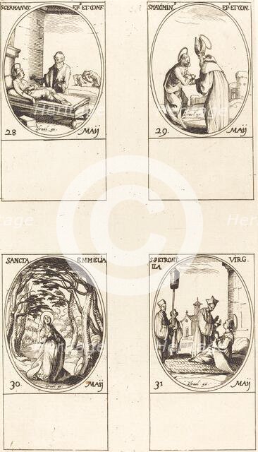St. Germanus of Paris; St. Maximinus; St. Emmelia; St. Petronilla. Creator: Jacques Callot.