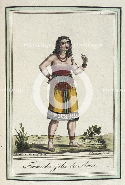 Costumes de Différents Pays, 'Femme des Ysles des Amis', c1797. Creator: Jacques Grasset de Saint-Sauveur.