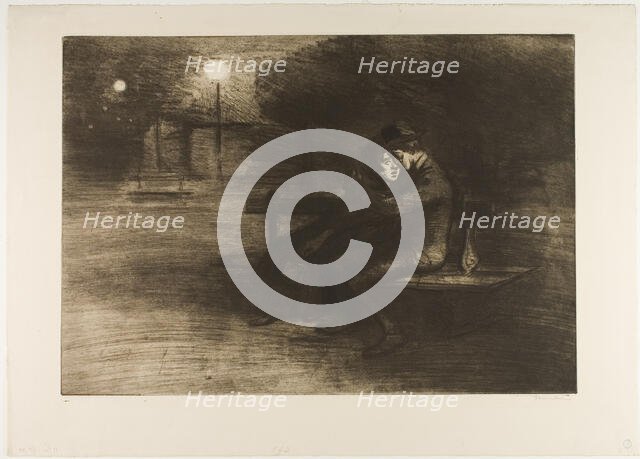 Lovers on a Bench, 1902. Creator: Theophile Alexandre Steinlen.