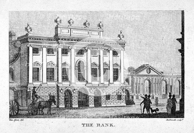 The Bank of England , City of London, c1800.          Artist: Thomas Rothwell