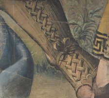 Fragment of a Tapestry Cartoon: Foot in a Buskin, Drapery, and a Plant, 1500-1550. Creator: School of Raphael.