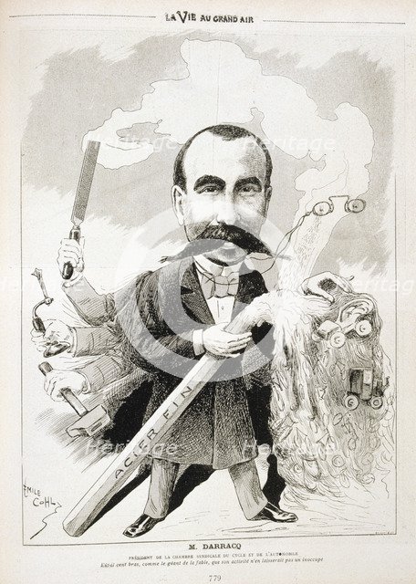Pierre-Alexander Darracq, French automobile manufacturer, 1901. Artist: Emile Cohl