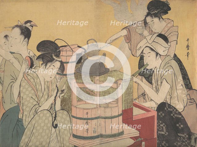 Kitchen Scene, ca. 1794-95. Creator: Kitagawa Utamaro.