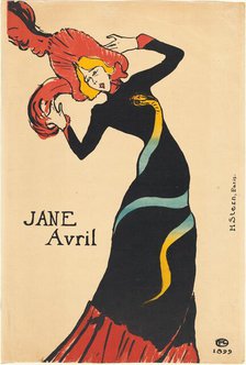 Jane Avril, 1899. Creator: Henri de Toulouse-Lautrec.