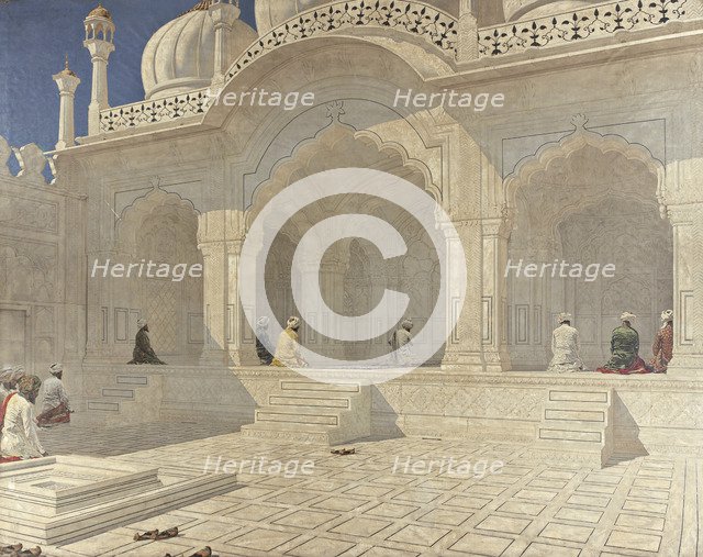 The Pearl Mosque (Moti Masjid), Delhi, 1880s. Artist: Vereshchagin, Vasili Vasilyevich (1842-1904)