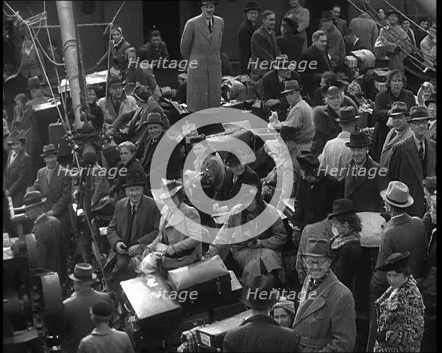 Dutch Refugees Fleeing Aboard Ships in the Netherlands, 1940. Creator: British Pathe Ltd.