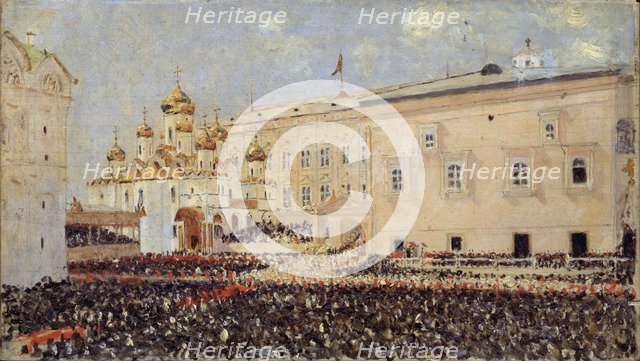 The Coronation of the Emperor Alexander III in the Moscow Kremlin on 15th May 1883, 1883. Artist: Vereshchagin, Vasili Vasilyevich (1842-1904)