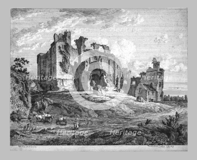 Middleham Castle, c1819. Creator: Metcalfe.