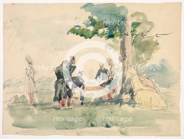 Militaires sous un arbre (Soldiers under a Tree). Creator: Isidore Pils (French, 1813/15-1875).