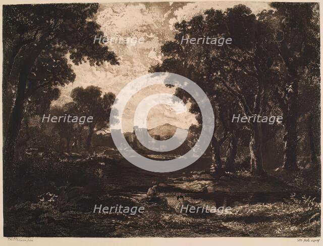 A Wooded Landscape with Castle, (c1830s), c1889. Creator: William Brassey Hole.