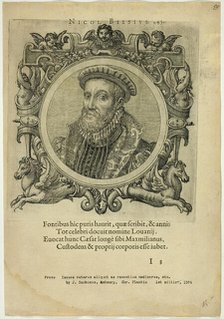 Portrait of Nicolaus Biesius, published 1574. Creators: Unknown, Johannes Sambucus.