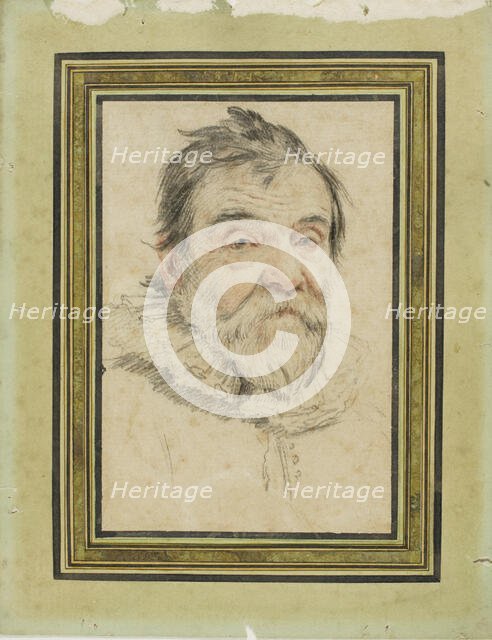 Portrait of a Bearded Old Man, c. 1650. Creator: Claude Mellan.