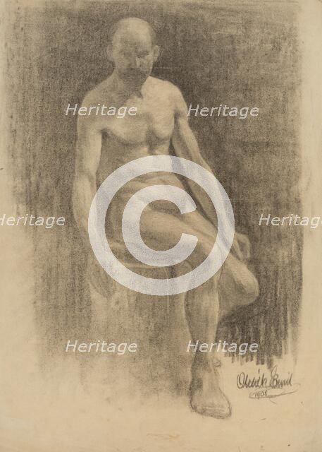 Study of a male nude, 1908. Creator: Emil Alexay-Olexák.