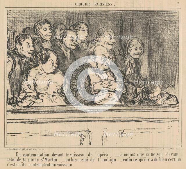 En contemplation devant le vaisseau de l'opera, 19th century. Creator: Honore Daumier.