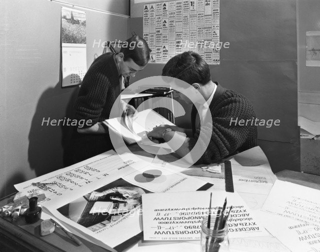 Design room at a printing company, Mexborough, South Yorkshire, 1959. Artist: Michael Walters