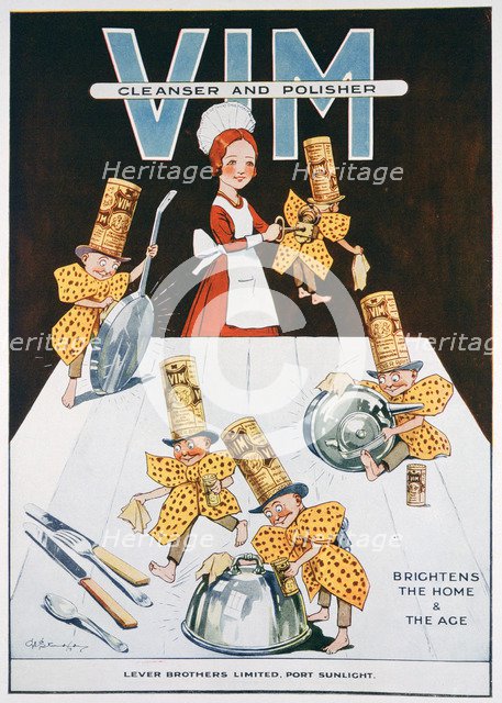 Advert for Vim cleanser and polisher, 1919. Artist: Unknown