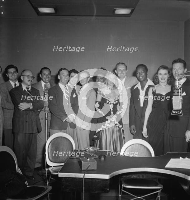 Portrait of Johnny Desmond, Martin Block, Cab Calloway, Georgie Auld..., WMCA, New York, N.Y., 1947. Creator: William Paul Gottlieb.
