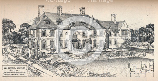 'Conkwell Grange, Wilts. E. Guy Dawber, Architect', c1907. Artist: Edward Guy Dawber.