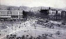 Catalonia square and Paseo de Gracia, 1910.