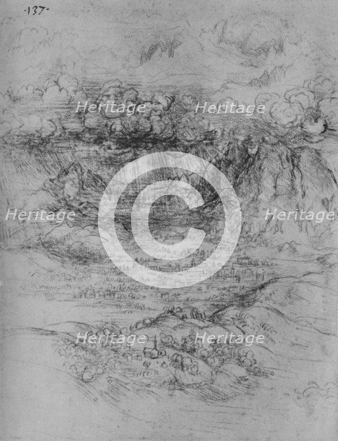 'A Storm Over an Alpine Valley', c1480 (1945). Artist: Leonardo da Vinci.
