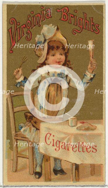 From the Girls and Children series (N64) promoting Virginia Brights Cigarettes for Allen &..., 1886. Creator: Allen & Ginter.