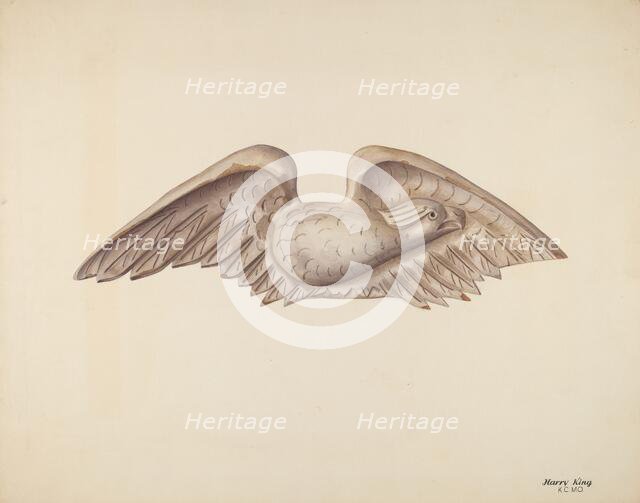 Wood Carving - Eagle, c. 1941. Creator: Harry King.