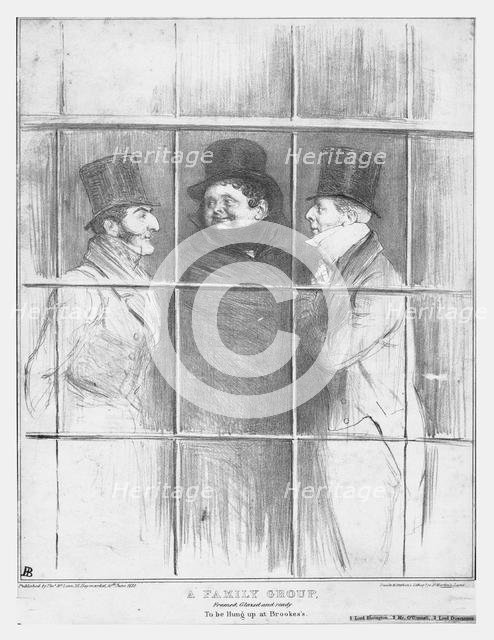'A Family Group, framed, glazed and ready to be hung up at Brookes's', 1835.  Creator: John Doyle.