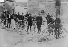 French Cyclists in Chanconin [i.e., Chauconin-Neufmontiers], 1914. Creator: Bain News Service.
