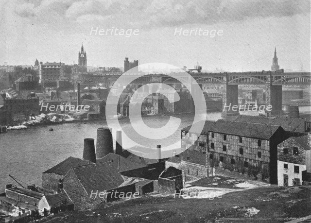 Newcastle-on-Tyne, from the Rabbit Banks, c1900. Artist: M Aunty.