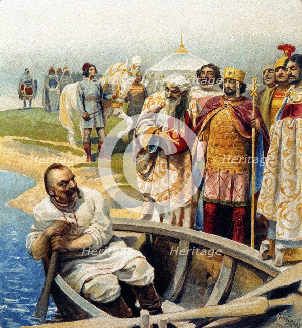 Meeting of Svyatoslav I with Emperor John Tzimiskes, 1903.