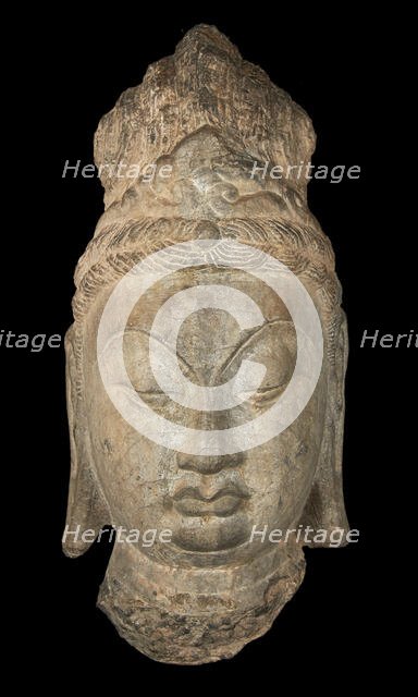 Head of a Bodhisattva, Tang dynasty, first half 8th century. Creator: Unknown.