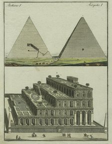 Section and interior of the Great Pyramid. The floating gardens, 1801. Creator: Fischer von Erlach, Joseph Emanuel (1693-1742).