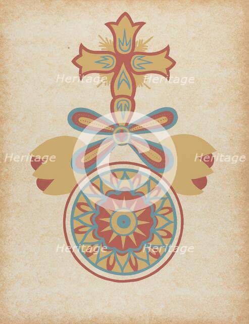 Santa Barbara Mission Doorway Design from the portfolio "Decorative Art...", 1935/1942. Creator: Unknown.