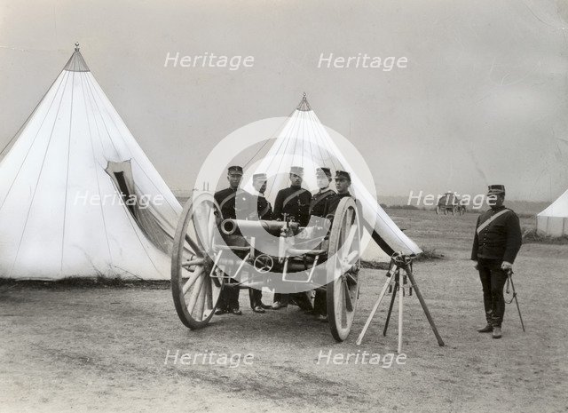 Artillerymen exercising in their training area, Landskrona, Sweden, 1890s. Artist: Unknown