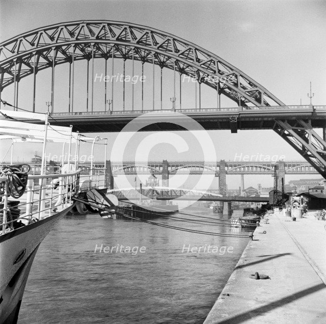 The Tyne Bridges, Newcastle upon Tyne, 1955. Artist: Eric de Maré.