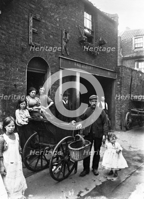 Cat's meat man in an East End street, London, c1901-c1902. Artist: John Galt