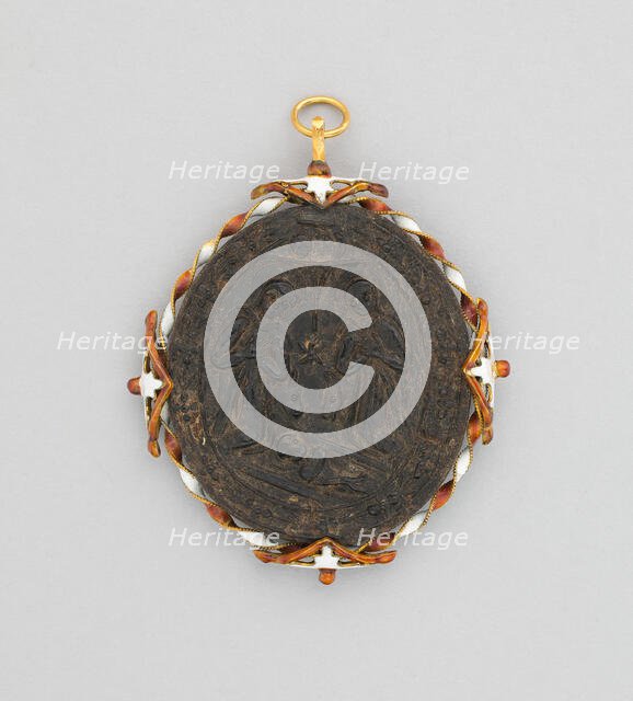 Two-Sided Pendant with Adoration and Baptism of Christ, Spain, 18th century (?), mount: 19th century Creator: Unknown.