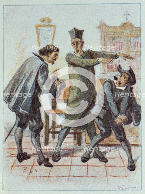 Illustration of the 19th century in 'El Alguacil alguacilado' (The bailiffed bailiff), by Francis…