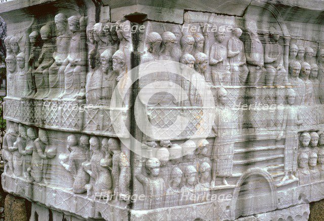 Base of an Egyptian obelisk, Byzantine Emperor Theodosius, 4th century. Artist: Unknown