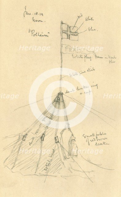'Amundsen's Tent at the South Pole', 18 January 1912, (1913). Artist: Edward Wilson.