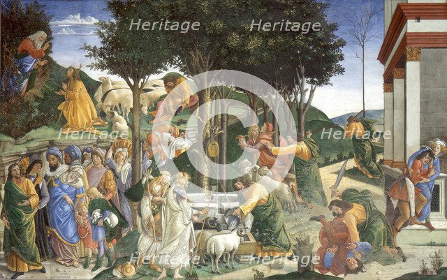 Scenes from the Life of Moses, 1481-1482. Artist: Botticelli, Sandro (1445-1510)