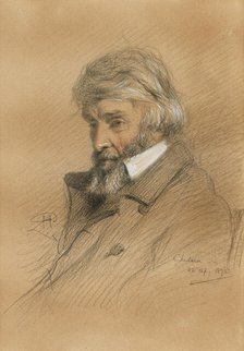 Portrait of Thomas Carlyle (1795-1881), 1875. Creator: Herdman, Robert (1829-1888).