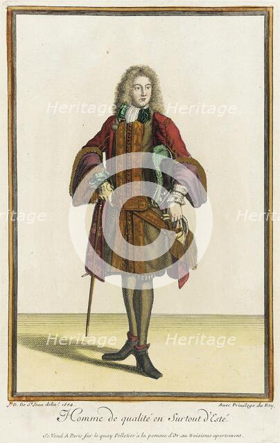 Recueil des modes de la cour de France, 'Homme de Qualité en Surtout d'Esté', 1684. Creator: Jean de Dieu.