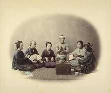 Japanese Singers, about 1868. Creator: Felice Beato.