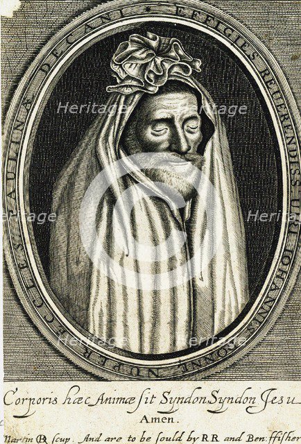 Portrait of the poet John Donne (1572-1631), frontispiece to Death's duell, 1633.