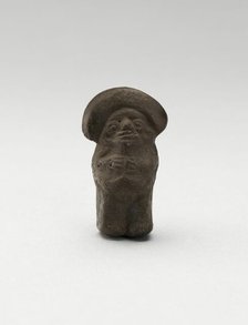 Mold-Made Blackware Pendant with Rounded Headdress, c. A.D. 100/600. Creator: Unknown.