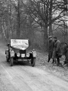 AC tourer competing in the Sunbeam Motor Car Club Bognor Trial, 1929. Artist: Bill Brunell.