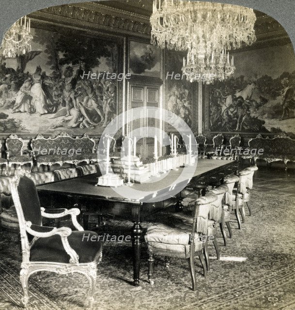 Council chamber of King Oscar II, Royal Palace, Stockholm, Sweden.Artist: Underwood & Underwood